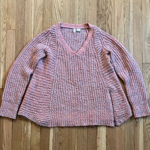 Anthropologie. Chunky Moth V-Neck Sweater Knit SZ. M.